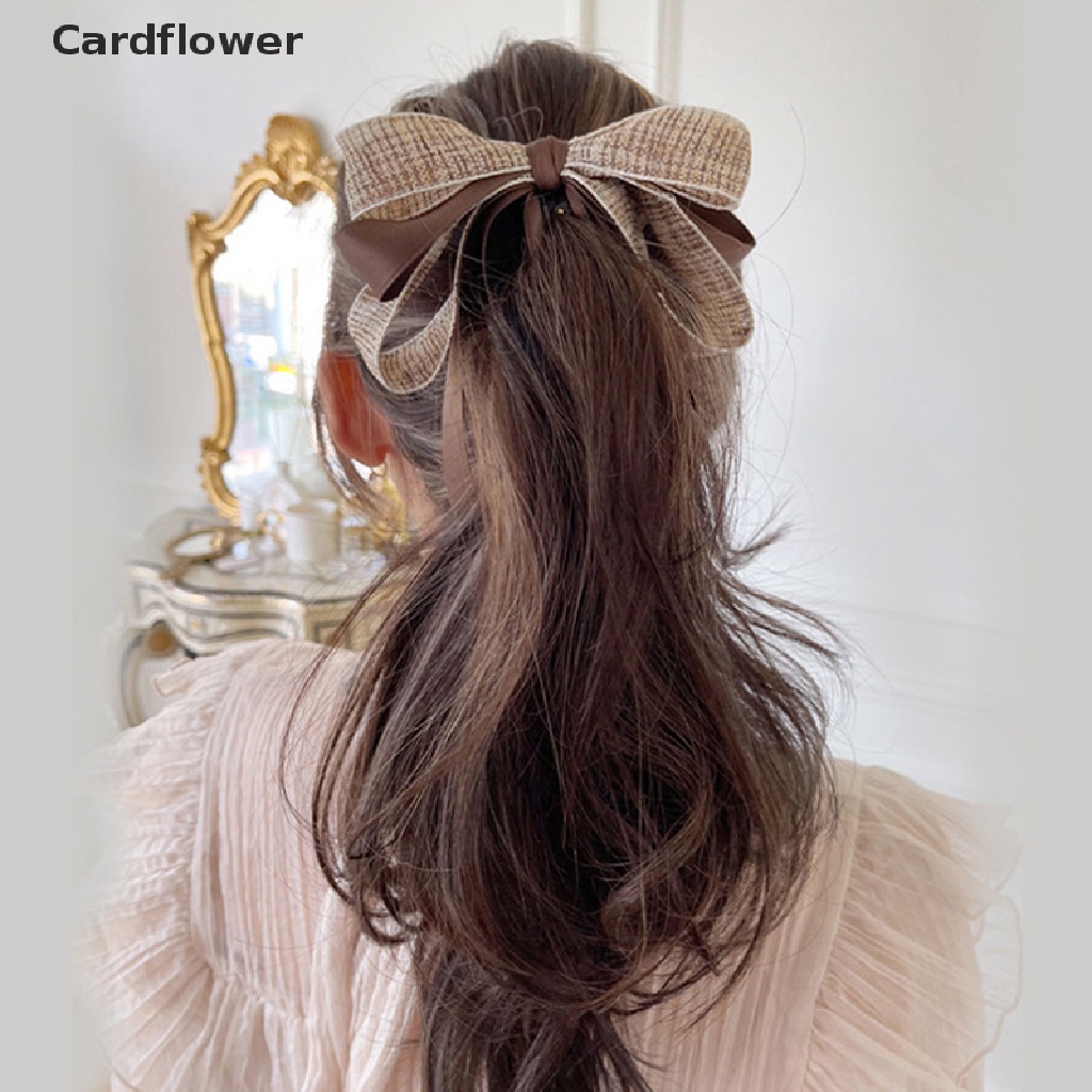 &lt; Cardflower &gt; Kẹp Tóc Hình Nơ Đính Ngọc Trai Giả Màu Trơn Thời Trang Thanh Lịch Mới Năm 2022 Dành Cho Nữ