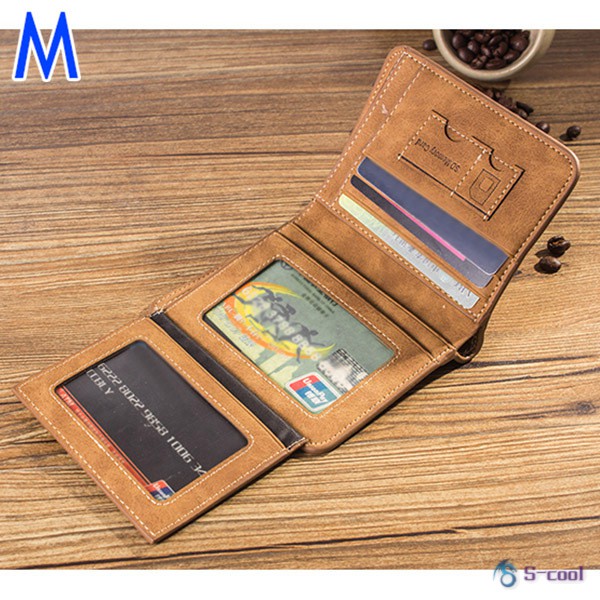 Vintage Men Wallet PU Leather Short/Long Purse Men's Three Folds Card Slots Wallet