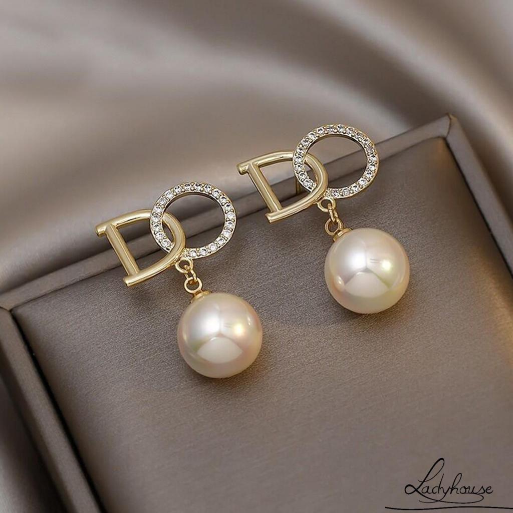 Bông Tai Đính Đá Ngọc Trai Thời Trang Dành Cho Nữ