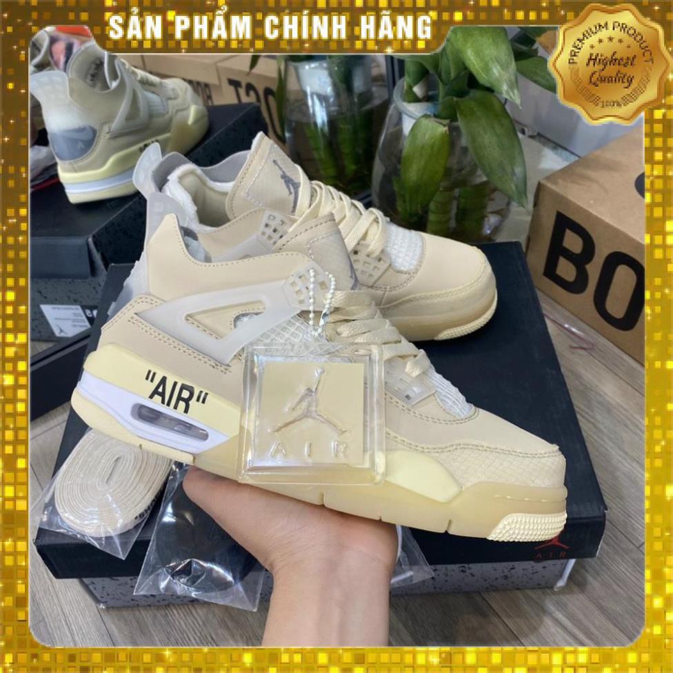 Giày Jordan 4 OFF WHITE, giày thể thao JD4 thời trang nam nữ full box bill phụ kiện