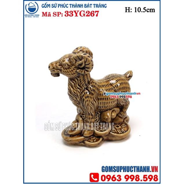 Tượng sứ con Giáp tuổi Mùi gốm Bát Tràng