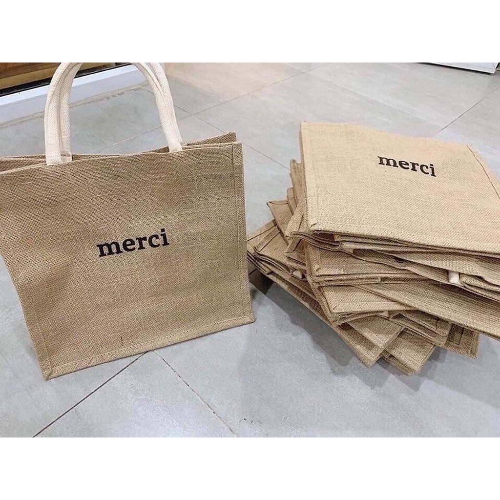 Túi cói Merci siêu HOT - túi cói vintage - túi cói đi biển - thời trang, rất tiện dụng