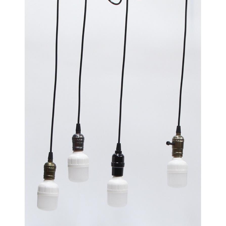 Bộ 3 dây đèn thả cổ điển Vintage bóng đèn led búp trụ 18w