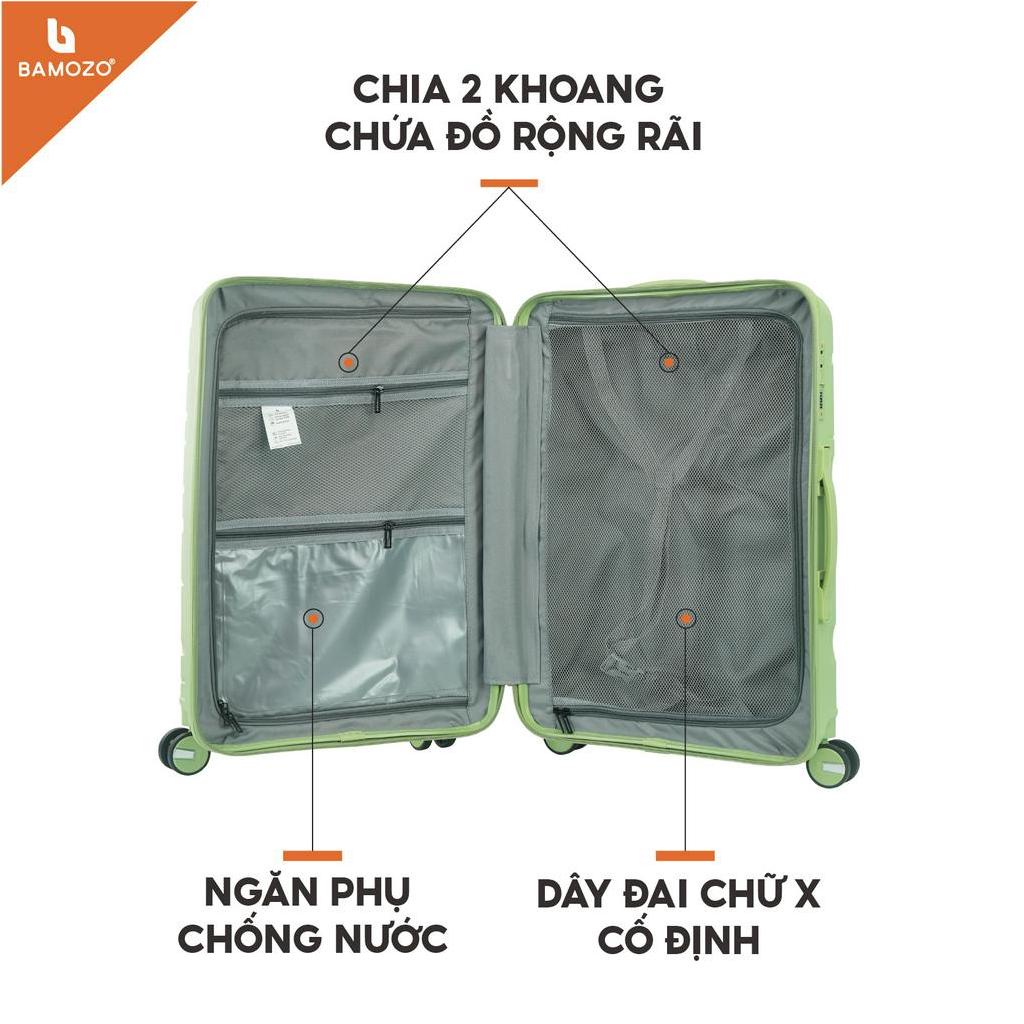 (Vỏ bọc) Vali Du Lịch Bamozo Nancy size 20/24 Chất Liệu Nhựa PP Chống Vỡ Tuyệt Đối, Vali Kéo Bền Đẹp - Bảo Hành 5 Năm