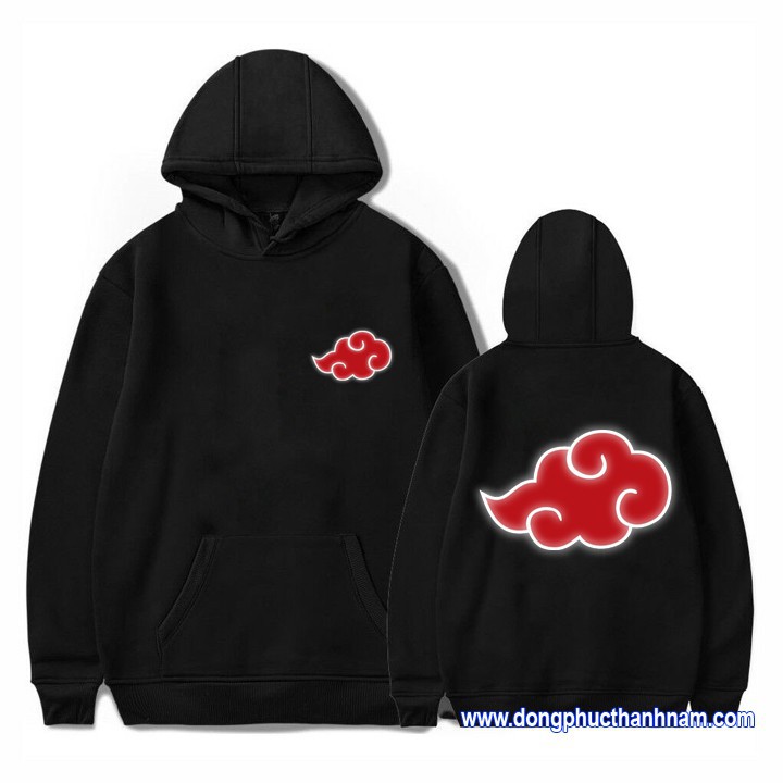 SALE- Áo akatsuki, áo hoodie tổ chức akatsuki Naruto phản quang, áo Naruto phản quang - áo cực chất