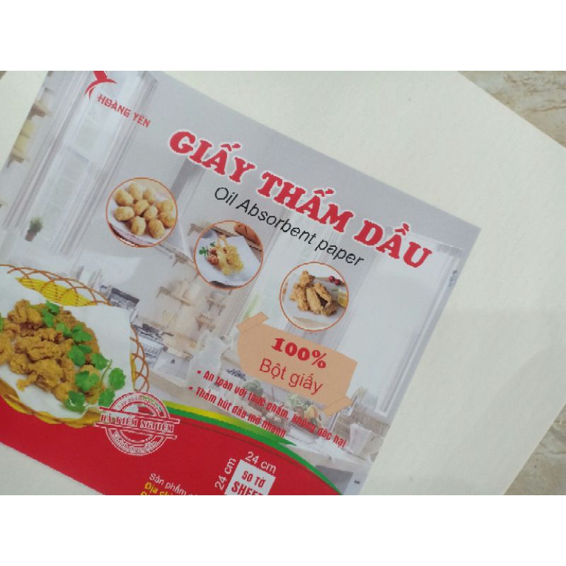 Thiếp 50 Tờ Giấy nến lót nồi chiên không dầu hình vuông size 24x24cm dùng lót xửng hấp