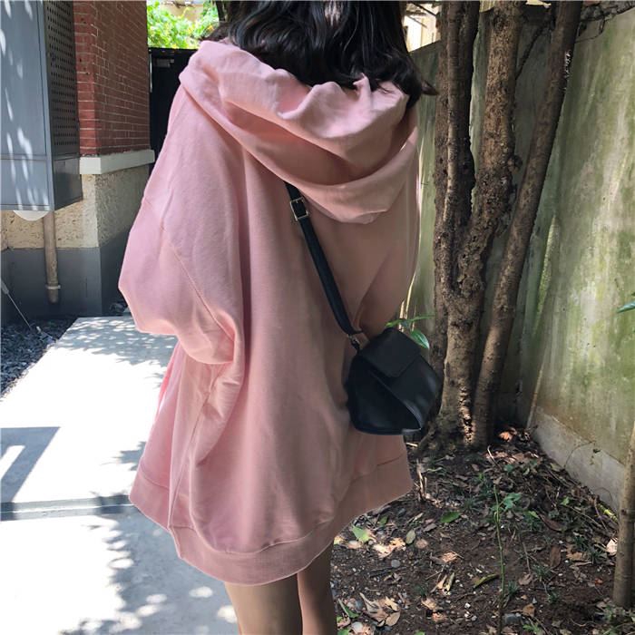 Áo khoác Hoodie tay dài màu trơn phong cách Hàn Quốc Cao Cấp | BigBuy360 - bigbuy360.vn