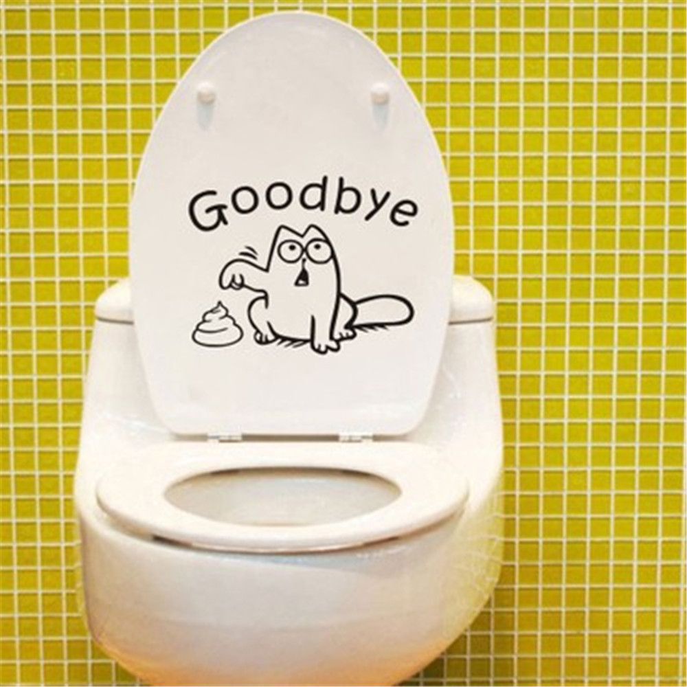 Toilet Seat Sticker Goodbye Wall Decal Home Decor