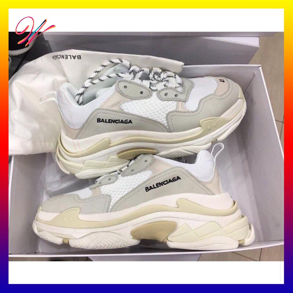 [HOT] Sneaker Balen.ci.aga vàng nhạt đen full phụ kiện