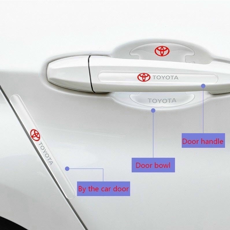 Bộ 10 Miếng Dán Silicon Chống Xước Hõm Cửa, Tay Cửa, Gương Xe Có Logo