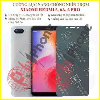 Dán chống nhìn trộm Xiaomi Redmi 6, 6A, 6 Pro - Dán cường lực dẻo nano 9H+
