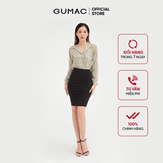 Áo voan nữ hoa cổ lật GUMAC thiết kế sang trọng AB497