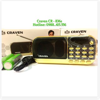 Loa nghe nhạc usb thẻ nhớ fm craven cr-836s
