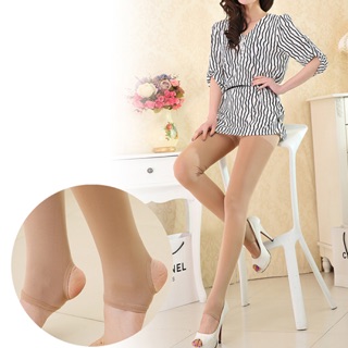 Quần tất bầu màu da dẫm gót