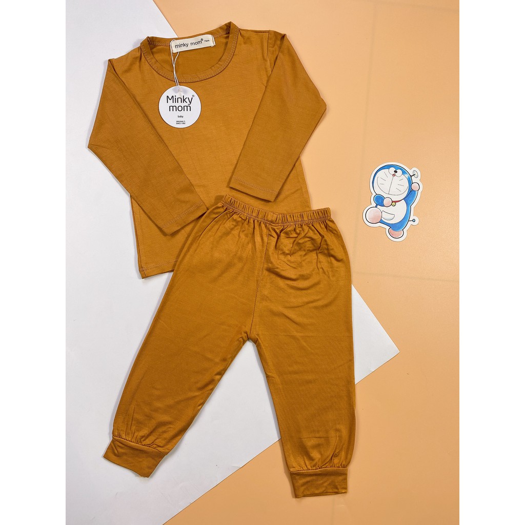 Best SALE!! Bộ Dài Tay THUN LẠNH MINKYMOM Màu Trơn Cho Bé TD-TR01
