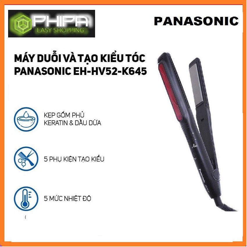 Máy Duỗi Và Tạo Kiểu Tóc Panasonic EH-HV52-K645 - Bảo Hành 12 Tháng - Hàng Chính Hãng