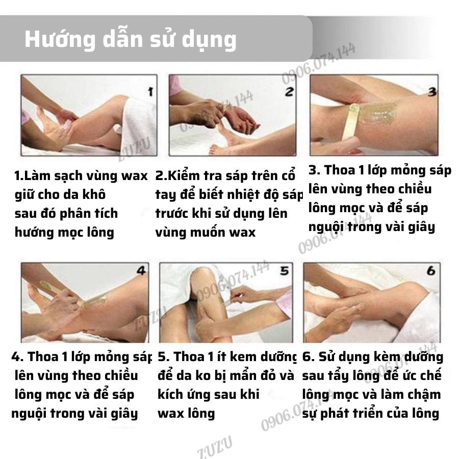 [100g] Sáp wax lông cao cấp siêu bám lông nhiều mùi để chọn lựa (tặng que) ZUZU