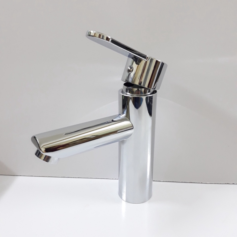 [ Hàng Mới Về ] Vòi lavabo nóng lạnh inox 304 màu bạc hình trụ cao cấp sáng bóng siêu bền 20cm
