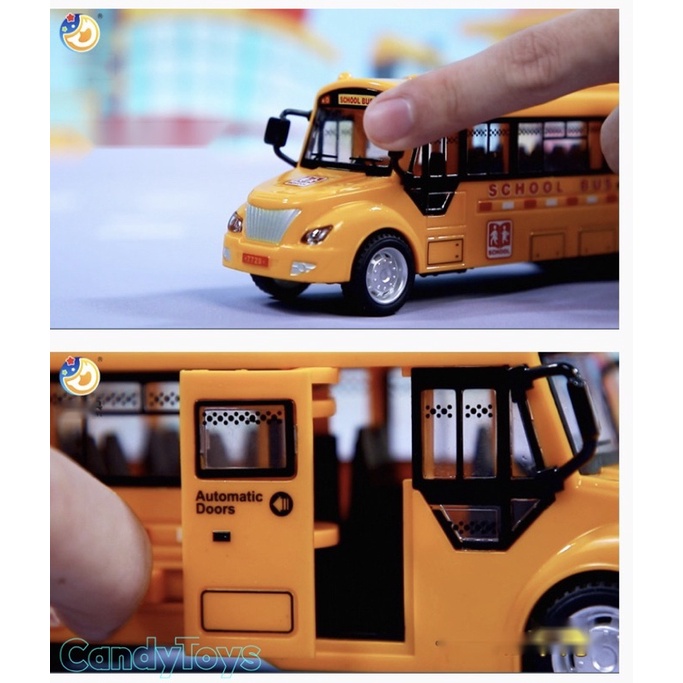 ĐỒ CHƠI XE BUÝT/ SCHOOL BUS QUÁN TÍNH CÓ ĐÈN, NHẠC CHO BÉ