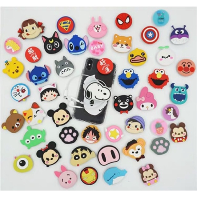 Giá đỡ điện thoại chất liệu silicon hoạt hình dễ thương