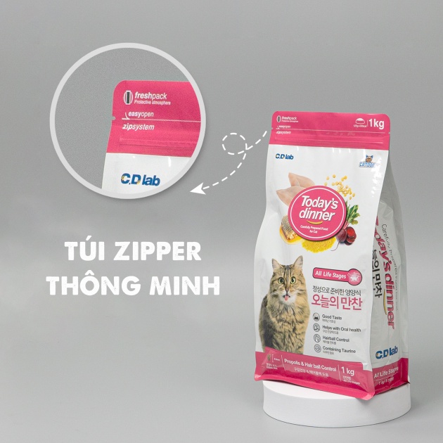 Thức ăn cho mèo mọi lứa tuổi Today’s Dinner 40g-1kg kích thích vị giác, giảm mùi hôi phân
