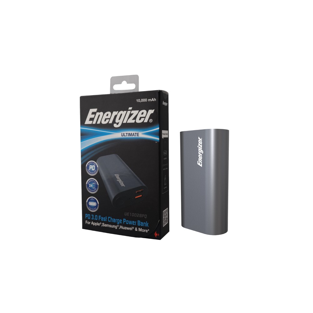 Pin Sạc Dự Phòng Energizer 10000mAh 3 Cổng Output USB Type C Power Delivery PD 3.0 - UE10028PQ - LAGA