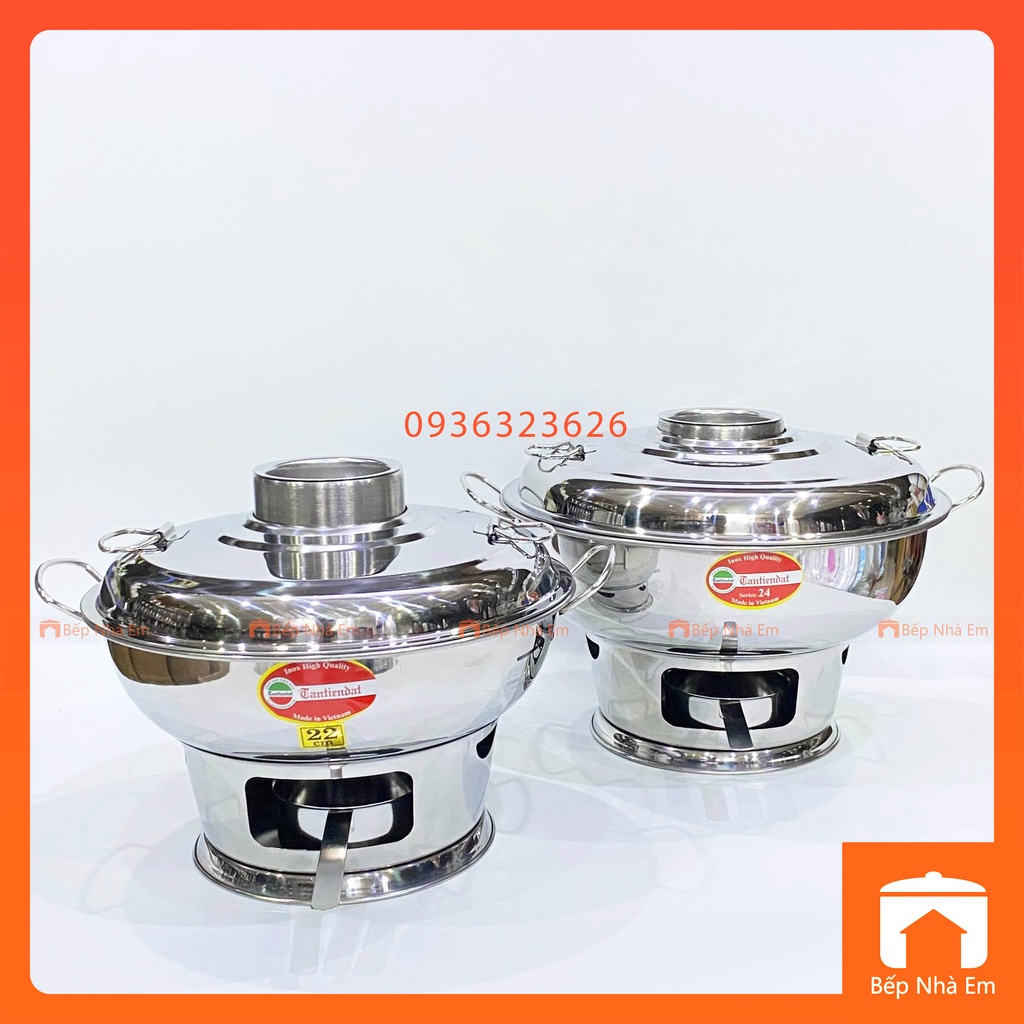 Nồi Lẩu Cù Lao - Lẩu Than - Lẩu Cồn Inox Cao Cấp - Hàng Việt Nam Sản Xuất