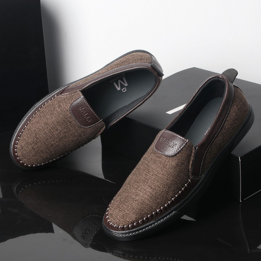 Giày lười nam TS214 [ Nhập TRONSHOP1 giảm 10% ] thân vải đế cao su chống trượt Tronshop chuyên giày nam | BigBuy360 - bigbuy360.vn