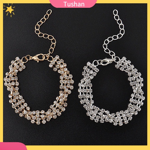 Vòng đeo tay mạ bạc đính đá sang trọng hợp thời trang