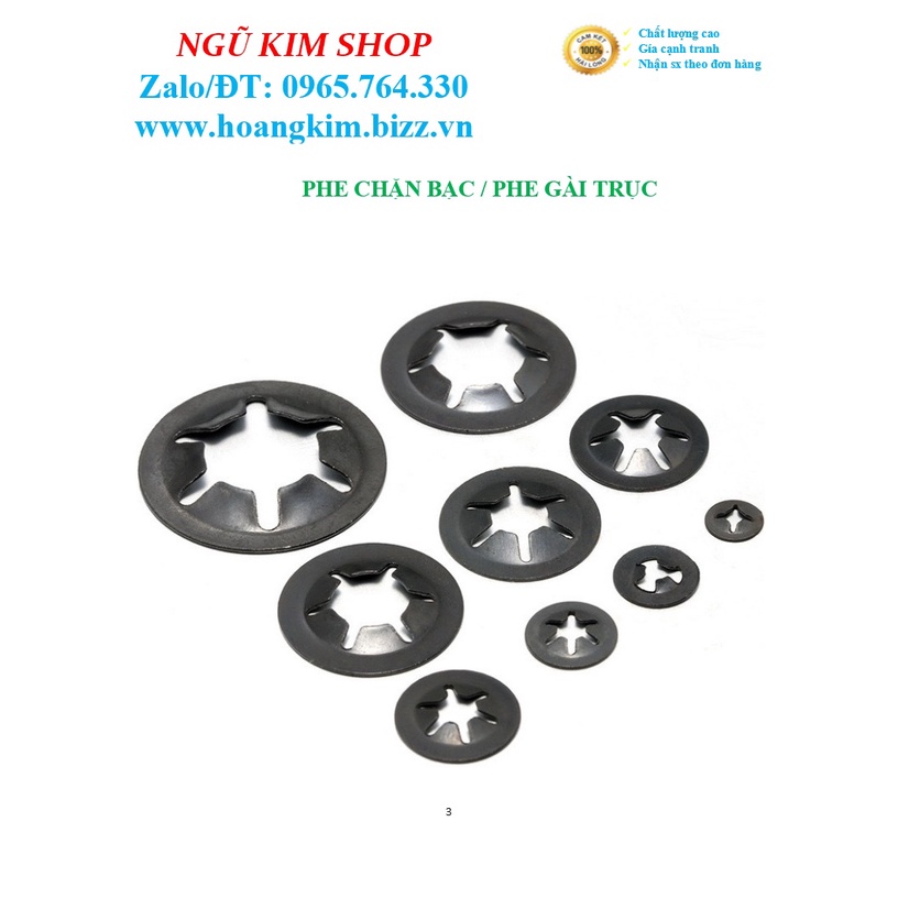 PHE CHẶN BẠC _ PHE GÀI TRỤC M3, M4, M5, M6, M8, M10