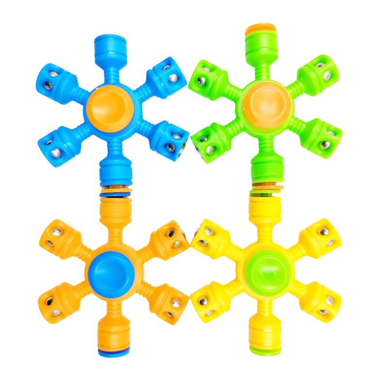 1 Bộ Con Quay Đồ Chơi Fidget Spinner ABS Với Sáu Cánh Tay Thép Cho Trẻ Mới Biết Đi