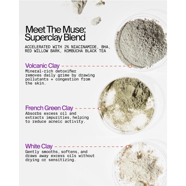 Mặt nạ đất sét Youth To The People Superclay Purify + Clear Power Mask with Niacinamide 15ML