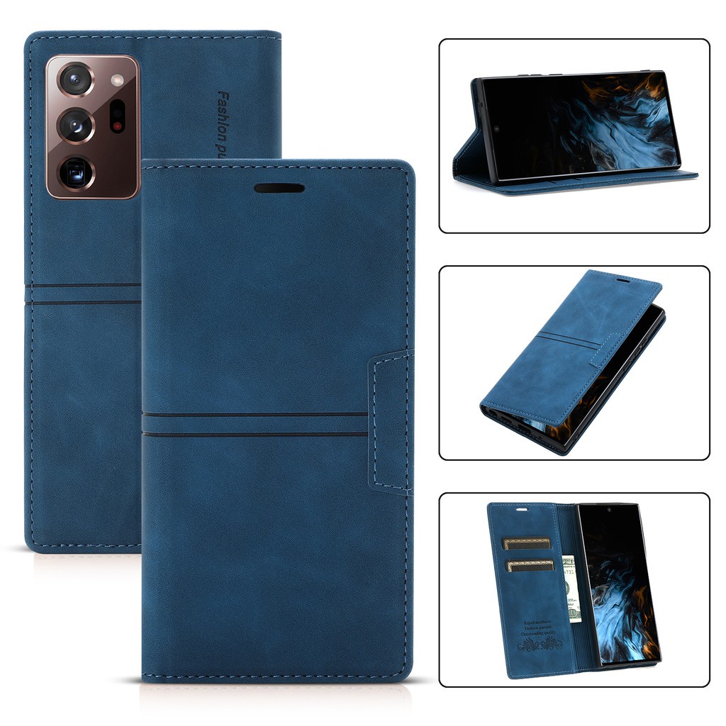 Sang Trọng Bao Da Điện Thoại Nắp Gập Từ Tính Phong Cách Retro Cho Samsung Galaxy Note20 S20 Ultra S20 Plus S20 + S20 Fe 5g Note10 Note10 + Ốp