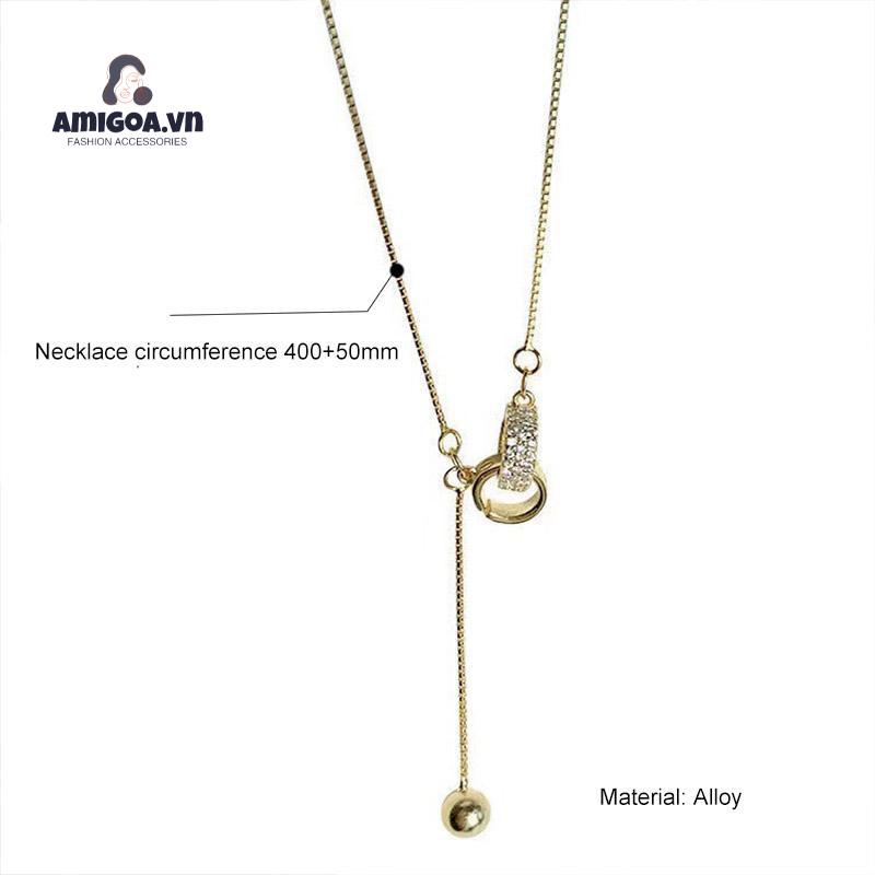 ✨✨Vòng cổ Hạt Tròn Mạ Bạc 925 Đính Đá Lấp Lánh Sang Trọng