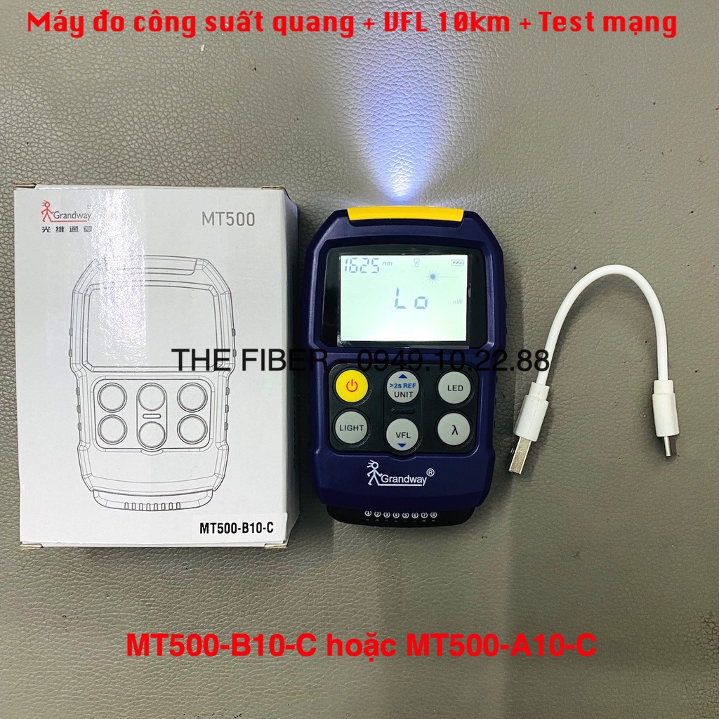Máy đo công suất quang + VFL 10km + Test mạng MT500-A10-C MT500-B10-C Grandway