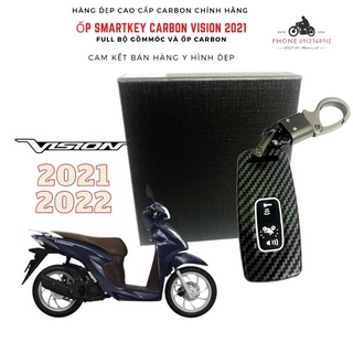 Ốp carbon chìa smartkey vision 2021, vision 2022