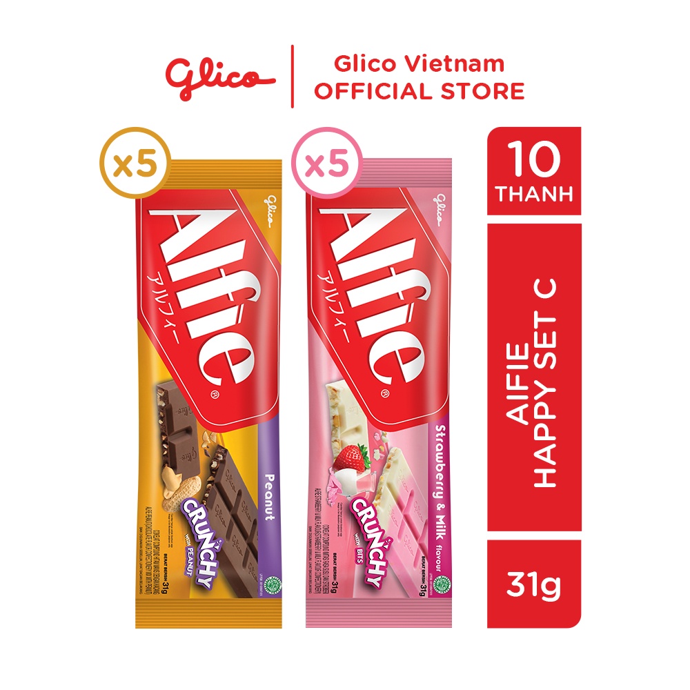 Socola dạng thanh GLICO Alfie (Combo 10 thanh mix vị)