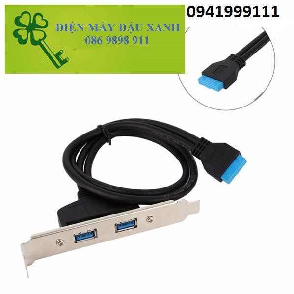 Cáp USB 3.0 ra 2 cổng dài 50cm 20 Pin cắm trong main