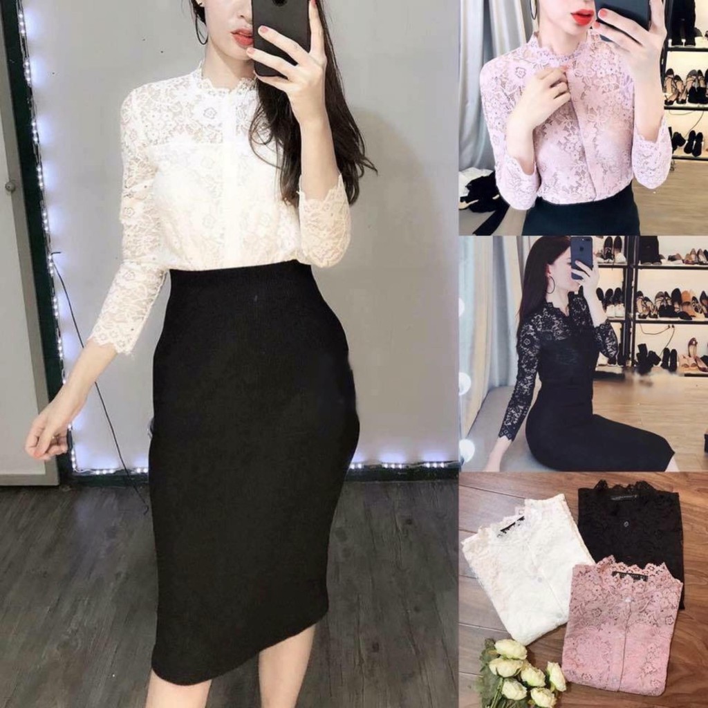 Aó ren công sở tay lỡ thời trang