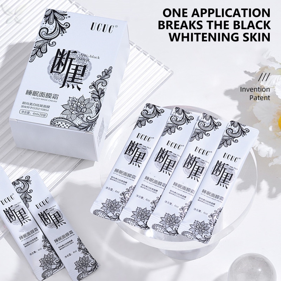 20 Chiếc Mặt nạ ngủ Kem làm trắng và loại bỏ tàn nhang Dưỡng ẩm Nuôi dưỡng Mặt nạ dùng một lần Collagen Good Night Jelly Mask