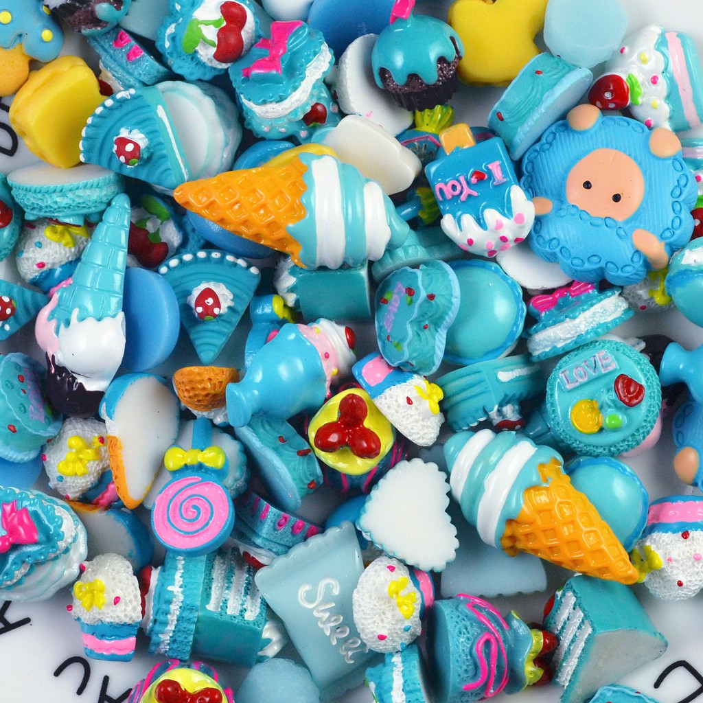 Charm Set 100 bánh ngọt nhiều màu Slime