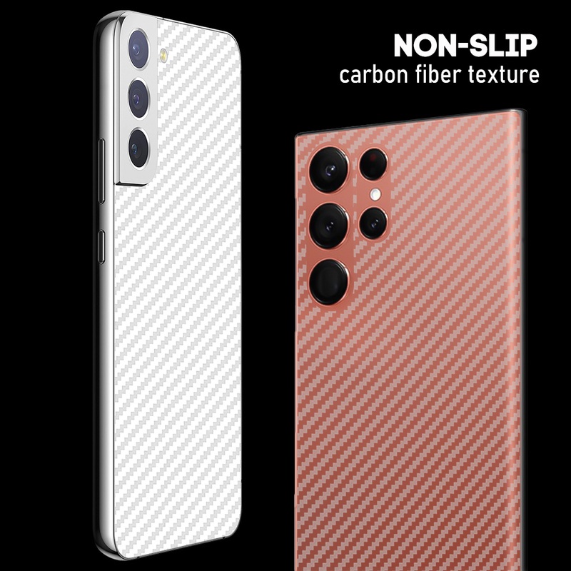 Bộ 3 Miếng Dán Lưng Họa Tiết Sợi Carbon Chống Bụi / Chống Dấu Vân Tay Cho Samsung S22 Plus Ultra