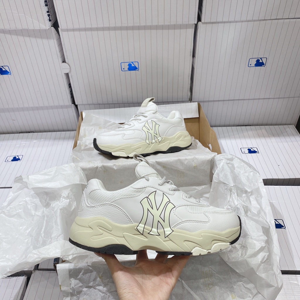 [CHÍNH HÃNG] Giày Sneaker MLB Chunky Lite - New York Đế Ngà màu White (9)