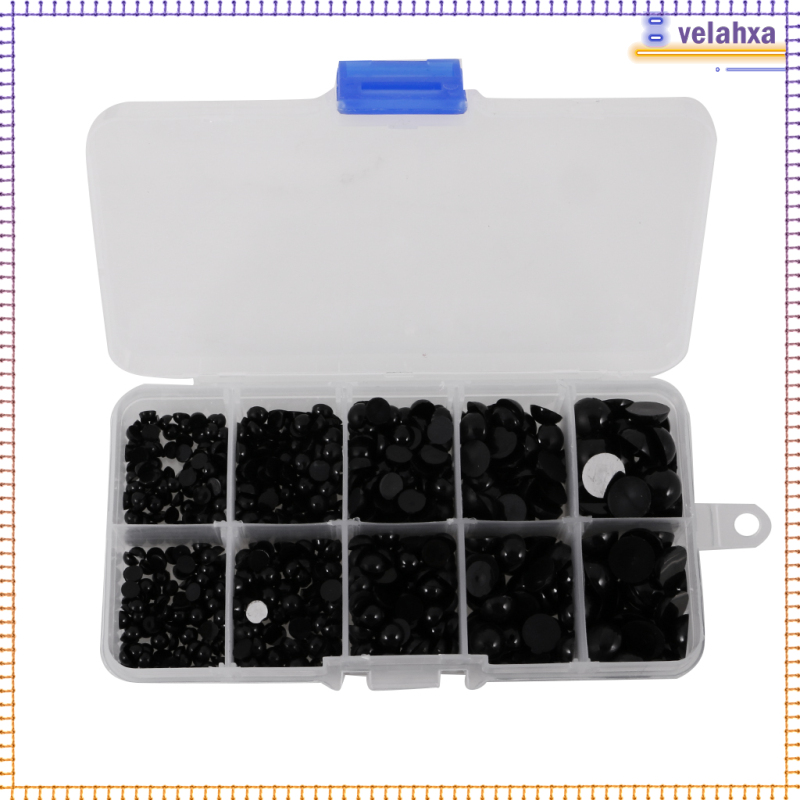760 Pieces 4-10mm Round Plastic Black Flat Doll Eyes for Doll Animal Puppet DIY Making