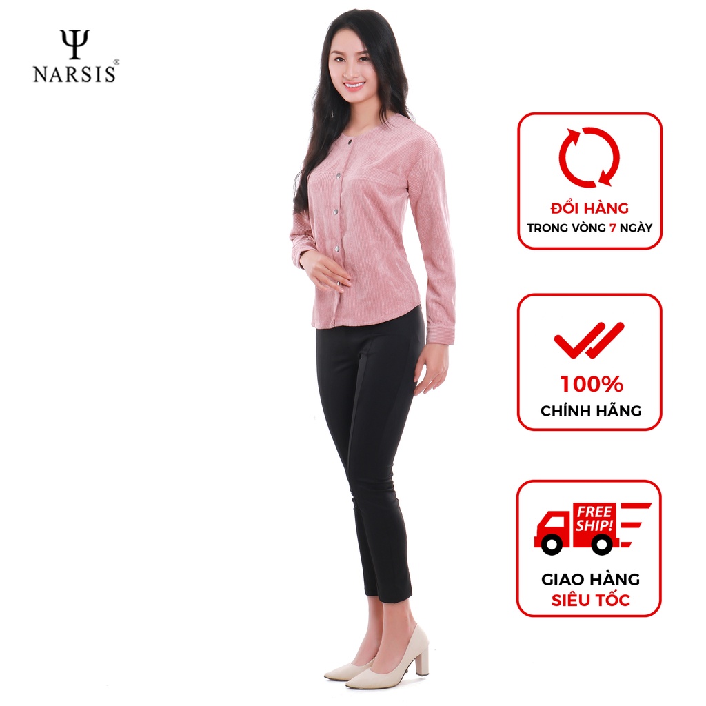 Áo sơ mi nữ Narsis L9039 màu hồng phấn