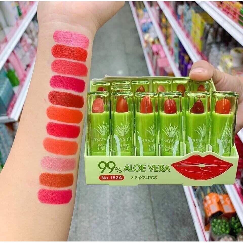 Son Dưỡng Có Màu Chiết Xuất Nha Đam Hasaya Girl - 99% Aloe Vera Shiny Lipstick