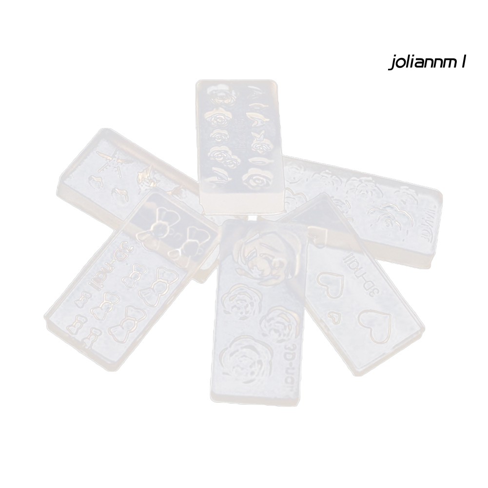 Bộ 6 khuôn acrylic làm phụ kiện trang trí móng tay nghệ thuật 3D