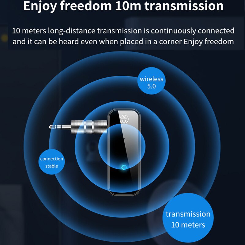 Thiết bị thu phát âm thanh bluetooth 5.0 2 trong 1 có giắc cắm 3.5mm cáp sạc usb dành cho xe hơi