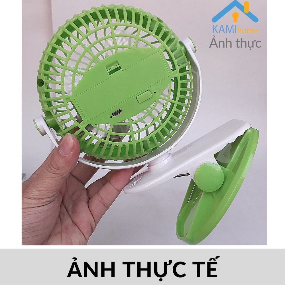 Quạt kẹp bàn kẹp xe đẩy mini cho bé Pin sạc tích điện quạt cầm tay mã 17010.17025 | BigBuy360 - bigbuy360.vn