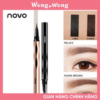 [2 màu đen/nâu] Bút kẻ mắt Novo Blooming Glamorous Eyes Long Liner